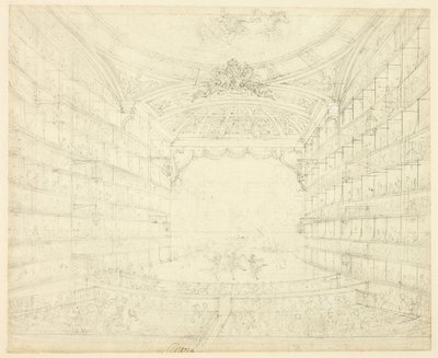 Studie för Opera House, från Microcosm of London av Augustus Charles Pugin
