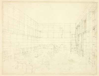 Studie för Royal Institution, Albemarle Street, från Microcosm of London av Augustus Charles Pugin