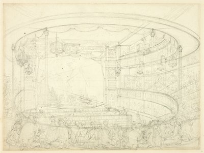 Studera för Sadlers Wells Theatre av Augustus Charles Pugin