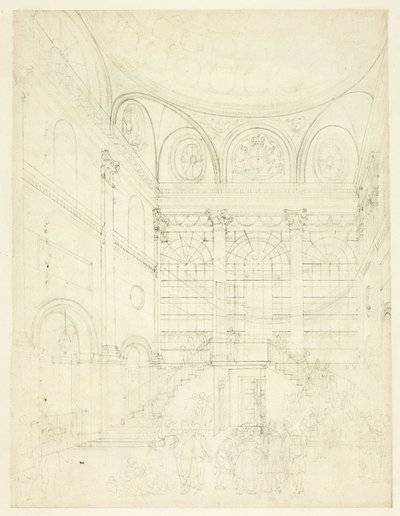 Studie för Session House, Clerkenwell, från Microcosm of London av Augustus Charles Pugin