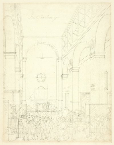 Studie för Stock Exchange, från Microcosm of London av Augustus Charles Pugin