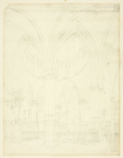 Studie för Temple Church, från Microcosm of London av Augustus Charles Pugin