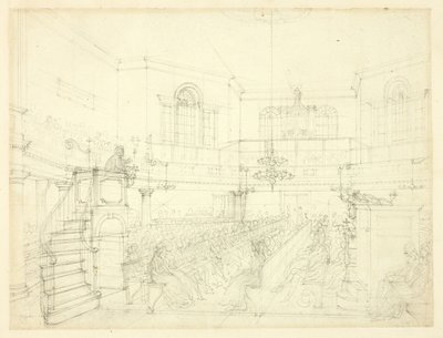 Studie för Magdalenakapellet, från Microcosm of London av Augustus Charles Pugin