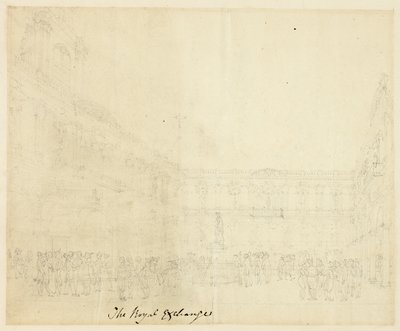 Studie för The Royal Exchange, från Microcosm of London av Augustus Charles Pugin