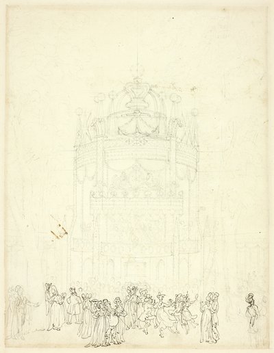 Studie för Vauxhall Garden av Augustus Charles Pugin