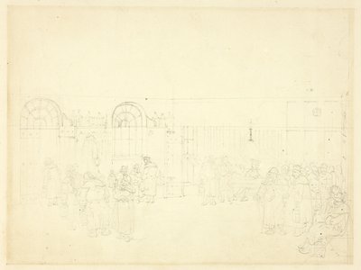 Studie för Watch House, St. Mary Le Bone, från Microcosm of London av Augustus Charles Pugin