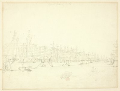 Studie för West India Docks, från Microcosm of London av Augustus Charles Pugin