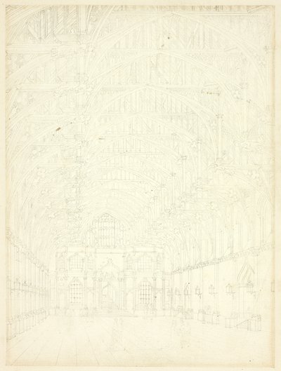 Studie för Westminster Hall, från Microcosm of London av Augustus Charles Pugin