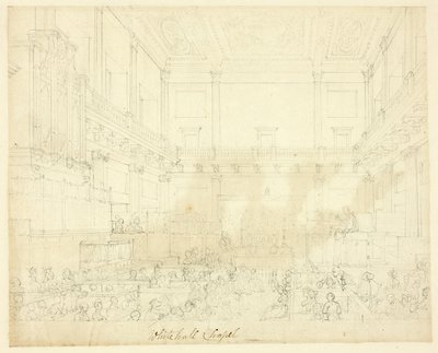Studie för Whitehall Chapel, från Microcosm of London av Augustus Charles Pugin
