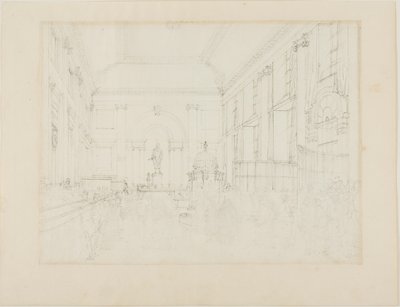 Studie för Great Hall, Bank of England av Augustus Charles Pugin