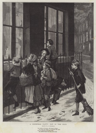 En julfest, ute i kylan av Augustus Edward Mulready