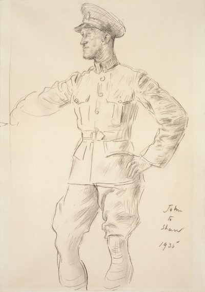 Porträtt av flygplansman T.E. Shaw Lawrence av Arabien, 1935 av Augustus John