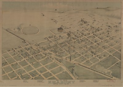 Fågelperspektiv av Kearney, Buffalo County, Neb. 1881 LOC 2010592833 av Augustus Koch