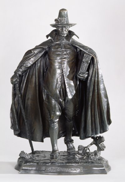 The Puritan, 1899 (mörkbrunsvart patinerad brons) av Augustus Saint Gaudens
