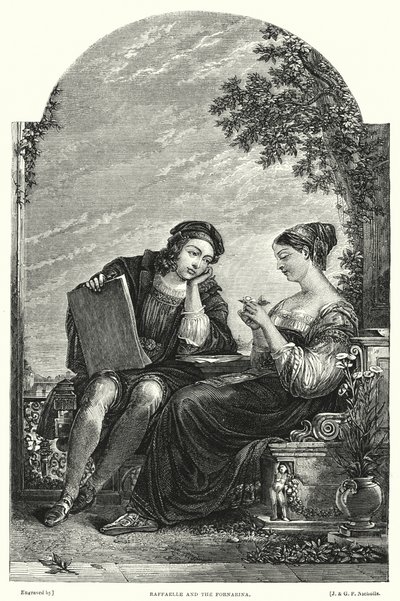 Raffaelle och Fornarina (gravyr) av Augustus Wall (after) Callcott