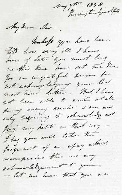 Ett brev från Augustus Wall Callcott, 7 maj 1838 1904 av Augustus Wall Callcott