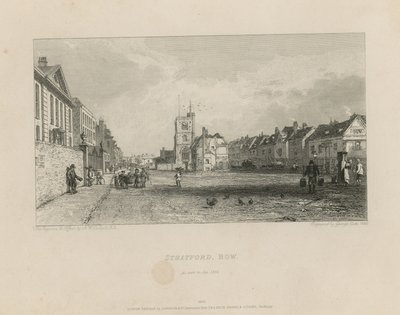 Översikt över Stratford i Bow av Augustus Wall Callcott