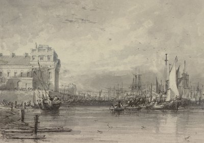 Greenwich Hospital (ritning) av Augustus Wall Callcott