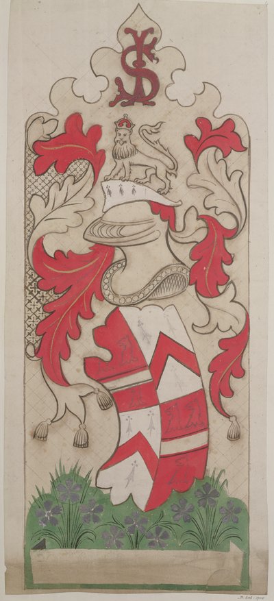 Design för utsmyckning av parlamentets hus (penna, gouache & wc på papper) av Augustus Welby Northmore Pugin