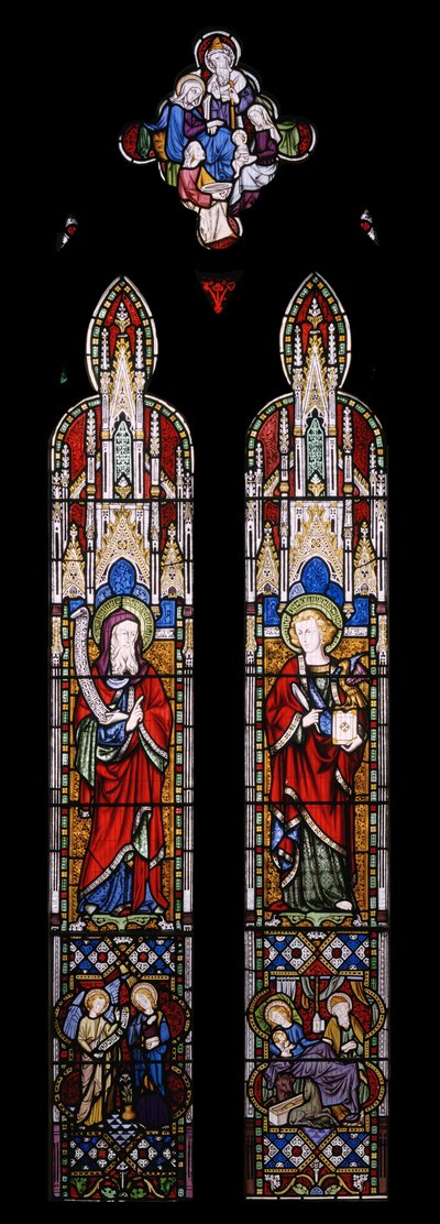 Evangelisten Jesaja och St. Johannes, 1850 (målat glas) av Augustus Welby Northmore Pugin