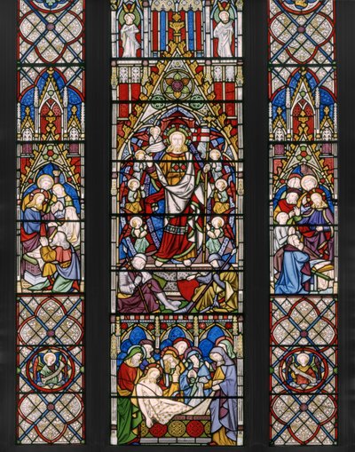 Uppståndelseteman, detalj, 1850 (målat glas) av Augustus Welby Northmore Pugin
