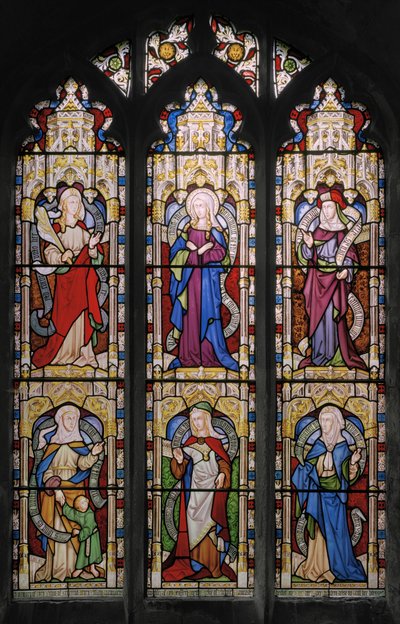 Ruth, Jungfru Maria, Sarah, Hannah, Dorcas och Anne, 1852 (målat glas) av Augustus Welby Northmore Pugin