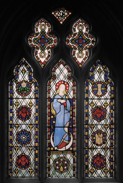 Jungfru Maria, ca 1845 (målat glas) av Augustus Welby Northmore Pugin