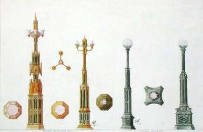 Design för kandelabrar på Windsor Castle av Augustus Welby Pugin