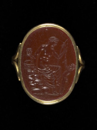 Ringsten föreställande Afrodite, ca 100-70 f.Kr. (karneol) av Aulos Aulos