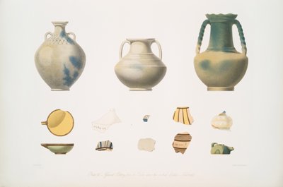 Glaserad keramik från gravarna ovanför den centrala byggnaden, Nimroud [Calah] av Austen Henry Layard