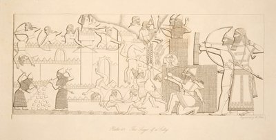 The Siege of a City, från Monuments of Nineveh, pub. 1849 av Austen Henry Layard