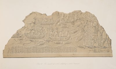 Erövringen av en stam som bor i ett träsk (Kouyunjik), från Monuments of Nineveh, pub. 1849 av Austen Henry Layard