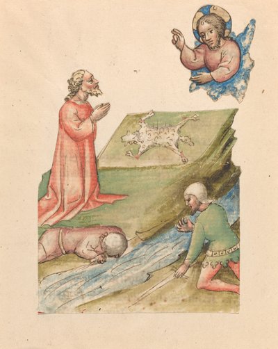 Gideon och fleece, med urvalet av Gideons armé av Austrian 15th Century