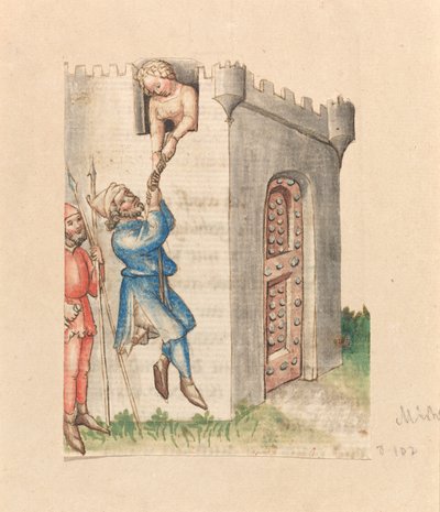 Michol hjälper David att fly av Austrian 15th Century