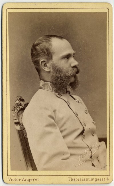 Porträtt av kejsaren Francois Joseph av Österrike (1830-1916) och kungen av Ungern (1867-1916), från huset Habsburg-Lorraine. Fotografi från Victor Angerer-verkstaden i Wien. av Austrian Photographer