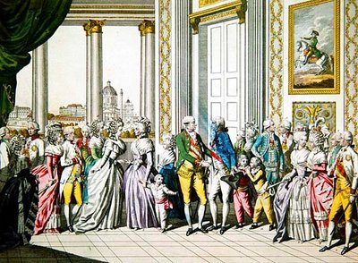 Kejsar Leopold II och hans familj välkomnar Ferdinand I, kung av Neapel och Sicilien och hans familj i Wien av Austrian School
