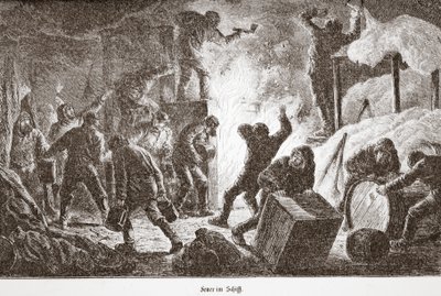 Brand ombord på fartyget, 1876 av Austrian School