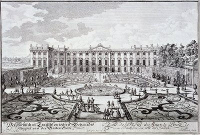 Trädgårdsfronten av Prince of Trauthsons palats, Wien c.1719 av Austrian School