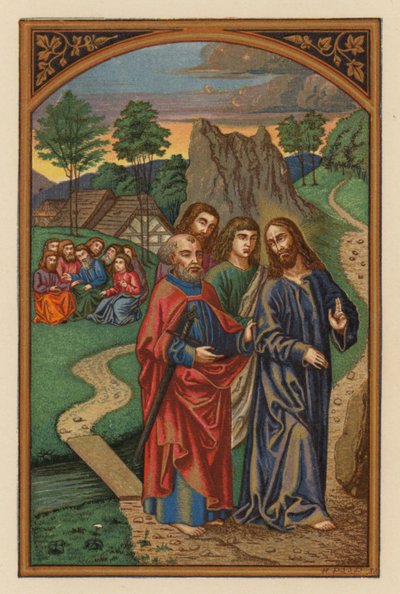 Jesus gick upp till Oljeberget (kromolit) av Austrian School