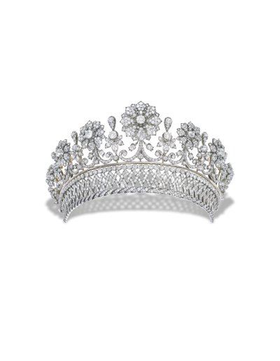Kochert Antique Diamond Tiara (diamant, silver och guld) av Austrian School