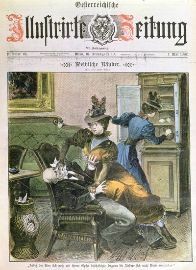Lady Robbers, förstasidan av Illustrierte Zeitung, maj 1897 av Austrian School