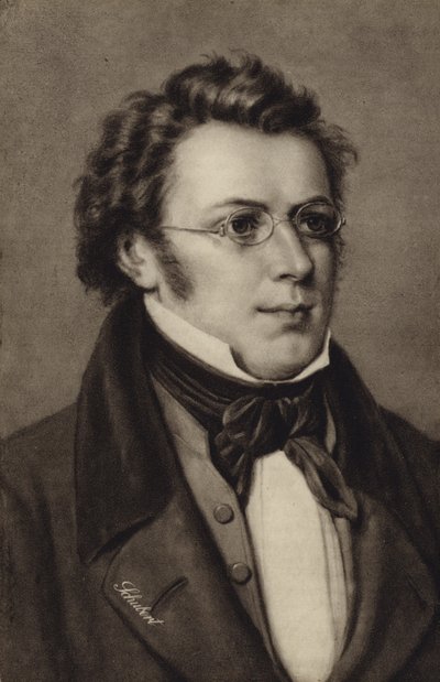 Porträtt av Franz Schubert av Austrian School