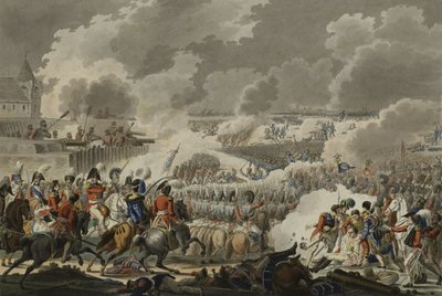 Slaget vid Waterloo, 18 juni 1815, publicerat av Artaria and Co, c.1820 (färgad etsning) av Austrian School