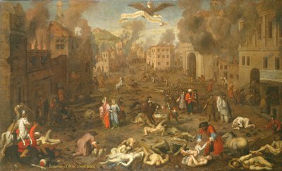 Stormningen av Ofen den 6 september 1686 (olja på panel) av Austrian School