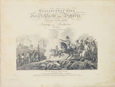 Titelsida från Wellingtons Victory, Op. 91, utgiven av S.A. Steiner & Comp., Wien av Austrian School