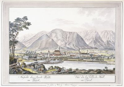 Utsikt över Hall i Tirol, 1779-1792 av Austrian School