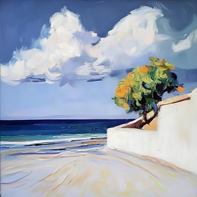 Orange Tree med utsikt över stranden av Avanesova Elena