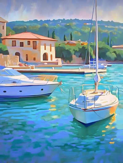 Turquoise Harbor Boats av Avanesova Elena