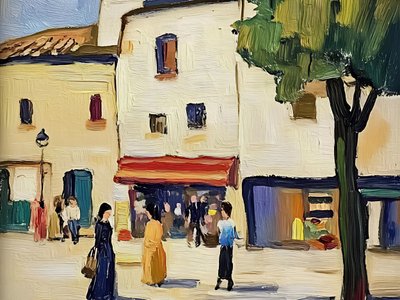 En livfull europeisk gatumiljö av Avanesova Elena