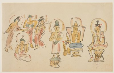 (Asakusa Kannon tempelkarikatyrer A), ca. 1900 av Awashima Kangestu